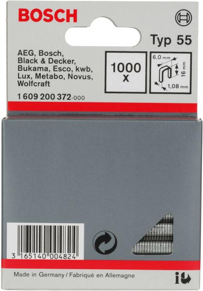 Bosch Capse cu spate ingust tip 55 6 x 1, 08 x 16 mm - Cod producator :  1609200372 - Cod EAN : 3165140004824 - 1609200372 (1609200372) (Accesorii  unelte) - Preturi