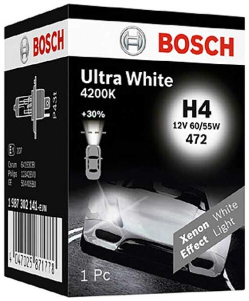 Vásárlás: Bosch 1 987 302 141 12V 60/55W H4 P43t-38 Ultra White  fényszóróizzó (1 987 302 141) Autó izzó árak összehasonlítása, 1 987 302  141 12 V 60 55 W H 4 P 43 t 38 Ultra White fényszóróizzó 1 987 302 141  boltok