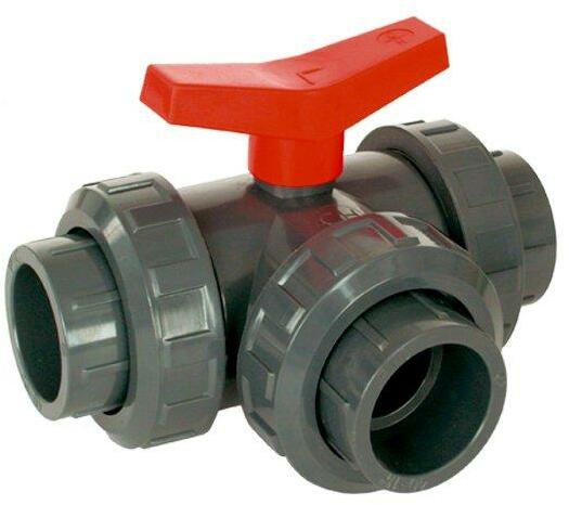 PVC golyós háromutas szelep 50 mm L