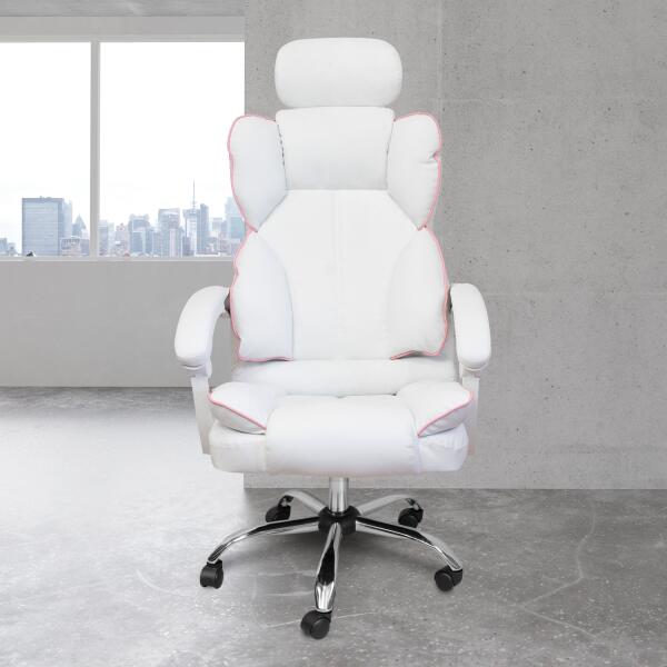Vásárlás: Főnöki irodai szék, forgószék fejtámlával fehér-rózsaszín  (JM808-WHITE-7) Irodai forgószék árak összehasonlítása, Főnöki irodai szék  forgószék fejtámlával fehér rózsaszín JM 808 WHITE 7 boltok