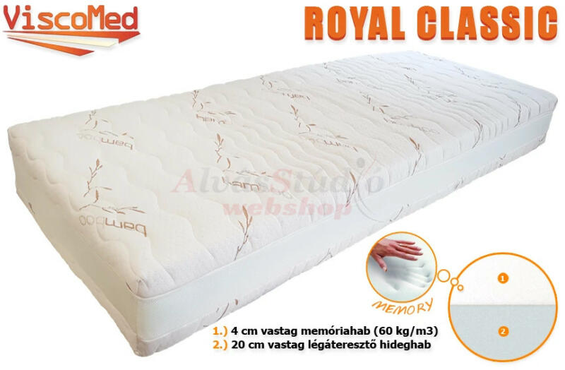 Vásárlás: ViscoMed Royal Classic memory matrac 180x220 3D bamboo -  alvasstudio Matrac árak összehasonlítása, Royal Classic memory matrac 180 x  220 3 D bamboo alvasstudio boltok