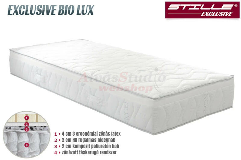 Vásárlás: Stille Exclusive Bio Lux 7 zónás zsákrugós matrac 140x200 Matrac  árak összehasonlítása, Exclusive Bio Lux 7 zónás zsákrugós matrac 140 x 200  boltok