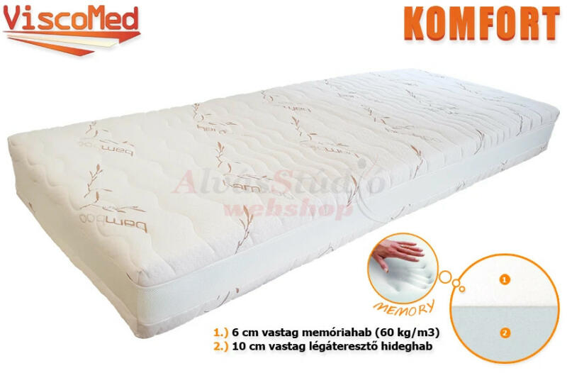 Vásárlás: ViscoMed Komfort félkemény memory matrac 140x190 3D bamboo -  alvasstudio Matrac árak összehasonlítása, Komfort félkemény memory matrac  140 x 190 3 D bamboo alvasstudio boltok