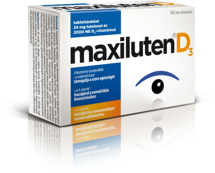 Vásárlás: Maxiluten D3 tabletta 30db Táplálékkiegészítő árak  összehasonlítása, Maxiluten D 3 tabletta 30 db boltok