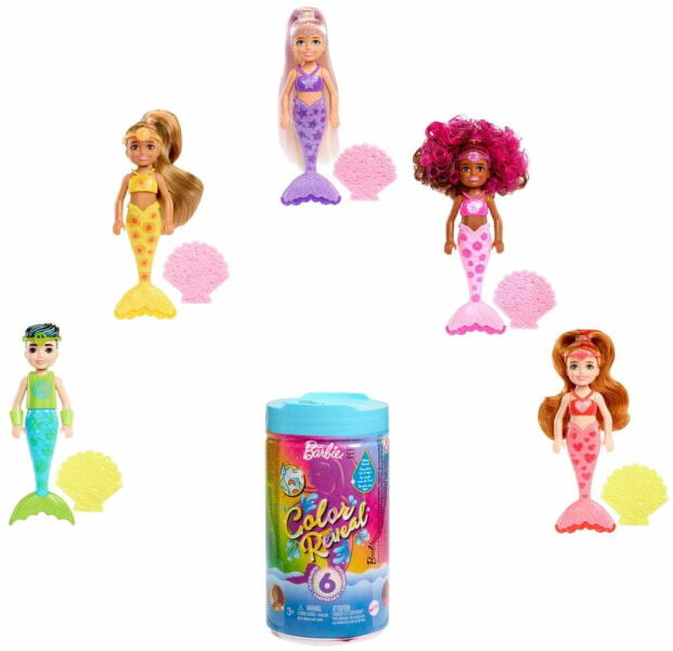 Vásárlás: Mattel Barbie - Color Reveal Chelsea Szivárványsellő (HCC75)  Barbie baba árak összehasonlítása, Barbie Color Reveal Chelsea  Szivárványsellő HCC 75 boltok