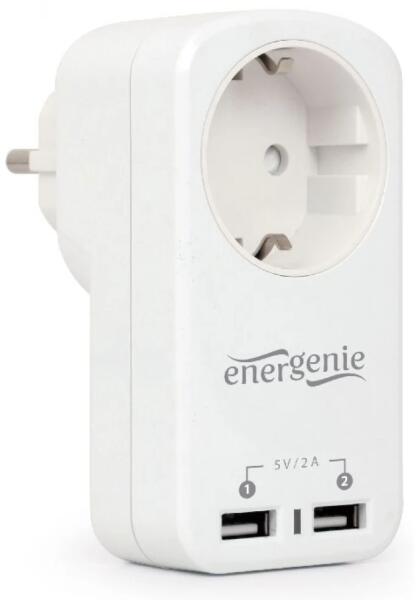 1 Plug + 2 USB (EG-ACU2-01-W)