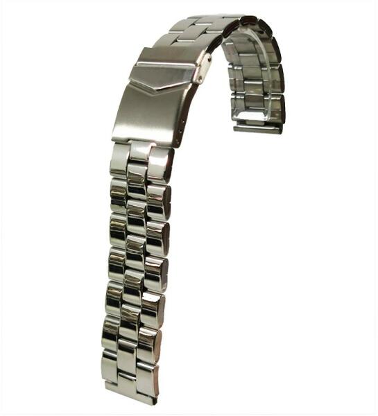 Bratara pentru ceas argintie cu 3 randuri de zale 18mm, 20mm, 22mm, 24mm  17120XL (17120XL) (Curea de ceas) - Preturi