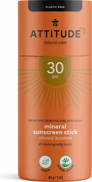 Vásárlás: ATTITUDE Mineral Sunscreen stick FF 30 - Orange Blossom Naptej,  napolaj árak összehasonlítása, Mineral Sunscreen stick FF 30 Orange Blossom  boltok