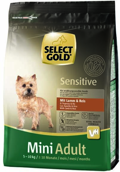 Vásárlás: SELECT GOLD Sensitive kutya szárazeledel mini adult bárány 1kg  Kutyatáp árak összehasonlítása, Sensitive kutya szárazeledel mini adult  bárány 1 kg boltok