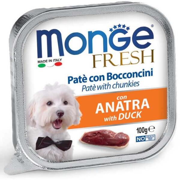 Vásárlás: Monge Fresh kutya tálka adult kacsa 100g Kutyatáp árak  összehasonlítása, Fresh kutya tálka adult kacsa 100 g boltok