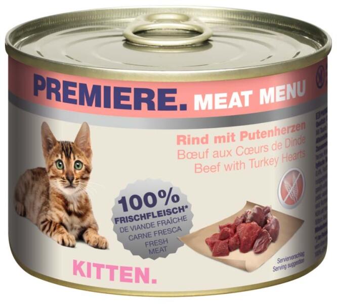 Vásárlás: PREMIERE Meat Menu macska konzerv kitten marha&pulykaszív 6x200g  Macskaeledel árak összehasonlítása, Meat Menu macska konzerv kitten marha  pulykaszív 6 x 200 g boltok