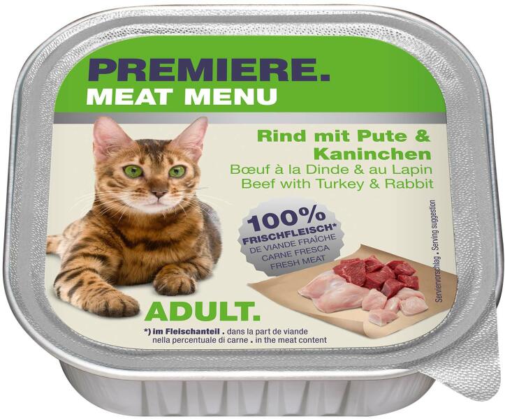 Vásárlás: PREMIERE Meat Menu macska tálka adult pulyka&nyúl 16x100g  Macskaeledel árak összehasonlítása, Meat Menu macska tálka adult pulyka  nyúl 16 x 100 g boltok