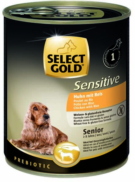 Vásárlás: SELECT GOLD Sensitive kutya konzerv senior csirke&rizs 6x800g  Kutyatáp árak összehasonlítása, Sensitive kutya konzerv senior csirke rizs  6 x 800 g boltok