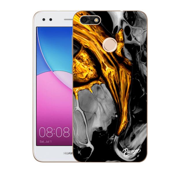 Picasee Husă transparentă din silicon pentru Huawei P9 Lite Mini - Black  Gold (Husa telefon mobil) - Preturi