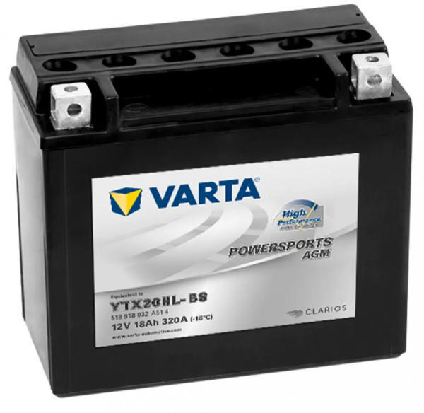 Vásárlás: VARTA YTX20HL-BS High Performance AGM 18Ah 12V right+  (518918032A514) Motor akkumulátor árak összehasonlítása, YTX 20 HL BS High  Performance AGM 18 Ah 12 V right 518918032 A 514 boltok