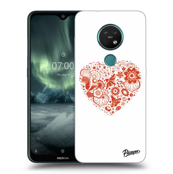 Fekete szilikon tok az alábbi mobiltelefonokra Nokia 7.2 - Big heart