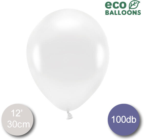 ECO Lufi, metál fehér , 30cm, 100 db/cs