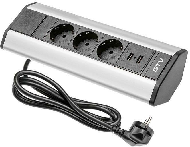 3 Plug + 2 USB 1,5 m (PBKT3SU-80)