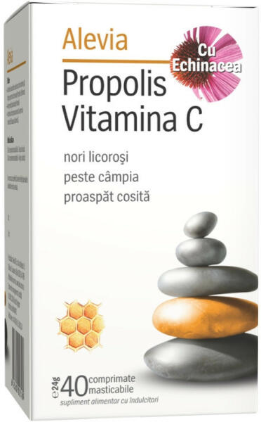 Alevia - Propolis Vitamina C cu Echinacea, 40 comprimate, Alevia - vitaplus  (Suplimente nutritive) - Preturi