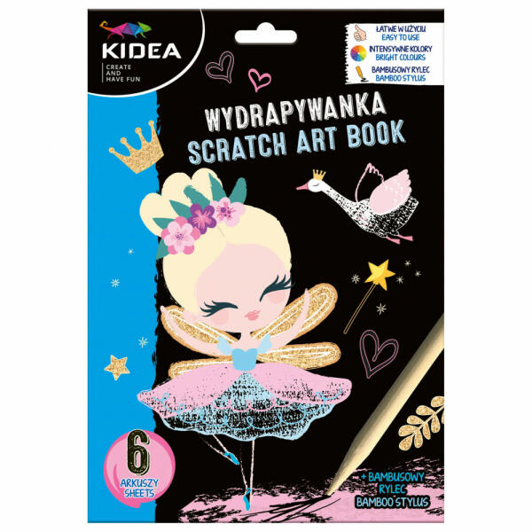 Kidea képkarcoló szett 6 lapos - balerina (DFM-WYWKA)