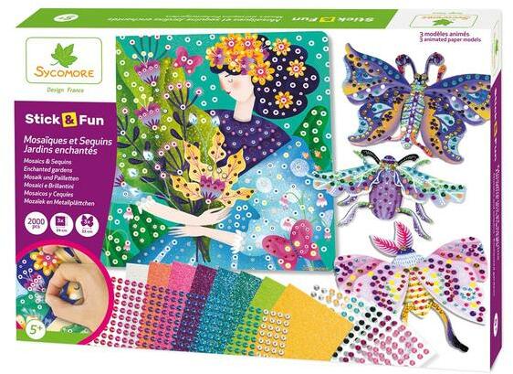 Stick n Fun flitter mozaikkép készítő szett - Bűbájoskert (CRE7020)