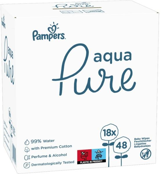 Vásárlás: Pampers Aqua Pure 18x48db Törlőkendő árak összehasonlítása, Aqua  Pure 18 x 48 db boltok