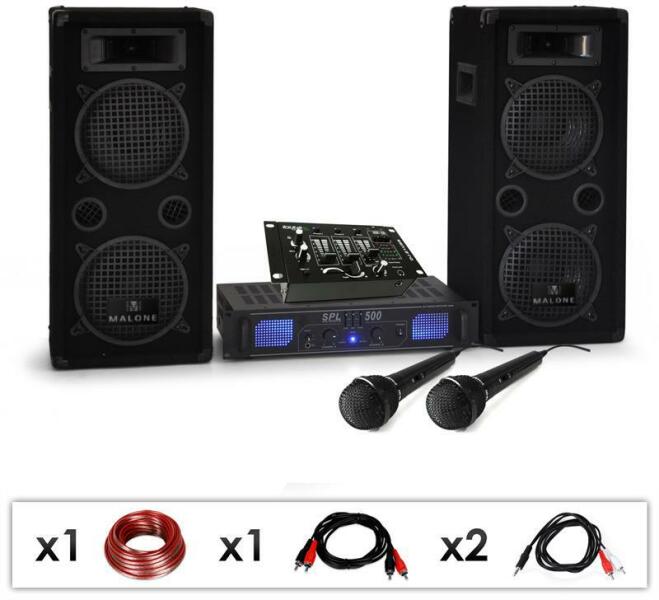 Electronic-Star SET PA DJ "DJ-25M" PA Amplificator Boxe-Microfon- Mixer  1600W (PL-1181-216M) (PL-1181-216M) (Accesorii DJ) - Preturi
