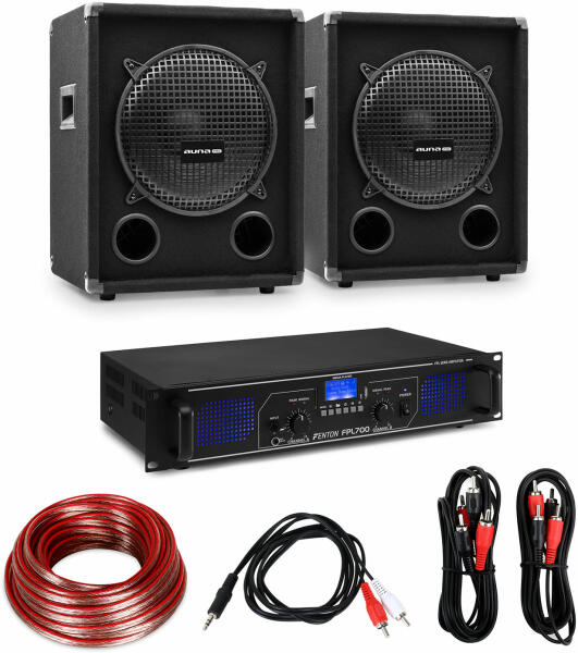Electronic-Star Amplificator HiFi și set de boxe, amplificator 2 x 350 W ,  2 x boxe 10 ", 400 W RMS (10034289+2*3843) (10034289+2*3843) (Accesorii DJ)  - Preturi