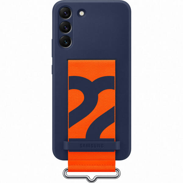Galaxy S22 S906 silicone cover with strap navy (EF-GS906TNEGWW)