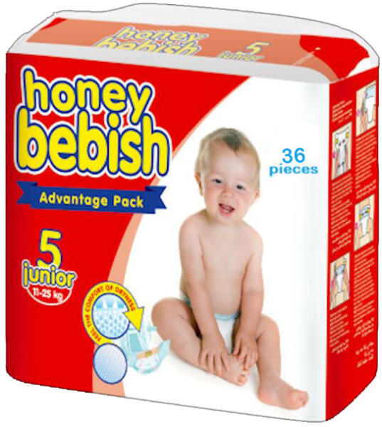 Vásárlás: Honey Bebish Gazdaságos pelenka, Junior 5, (11-25 kg), 36 db  Pelenka árak összehasonlítása, Honey Bebish Gazdaságos pelenka Junior 5 11  25 kg 36 db boltok