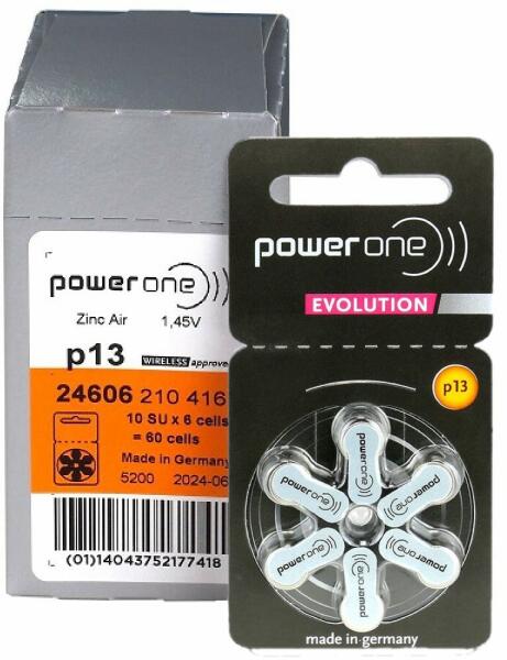 power one Baterii 13 PR48 PowerOne Evolution 1.45V Pentru Aparate Auditive cutie 60 Baterii (Baterii de unica folosinta) - Preturi