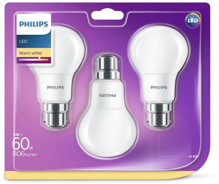 Vásárlás: Philips B22 8W 2700K 3x (P4576) LED izzó árak összehasonlítása, B  22 8 W 2700 K 3 x P 4576 boltok