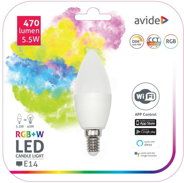 E14 5.5W (ASC14RGBW-5.5W-WIFI)