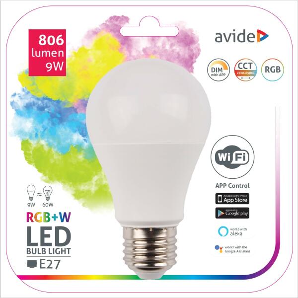 A60 E27 9W (ASG27RGBW-9W-WIFI)