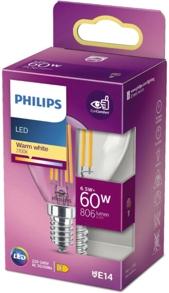 Vásárlás: Philips E14 6.5W 2700K 806lm (8718699762292) LED izzó árak  összehasonlítása, E 14 6 5 W 2700 K 806 lm 8718699762292 boltok