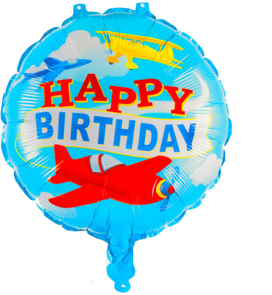 Fólia lufi -Kerek - Happy Birthday repülő