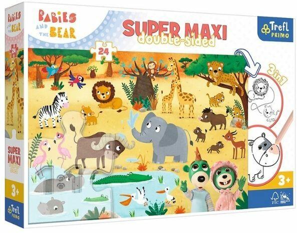 Treflik a szavannán maxi puzzle színezővel 24 db-os (41009)