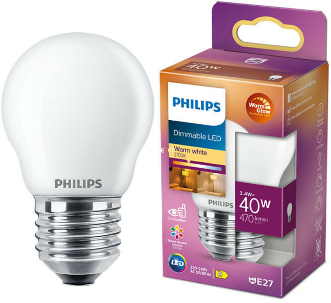 P45 E27 3.4W 2200K-2700K 470lm (8719514324497)