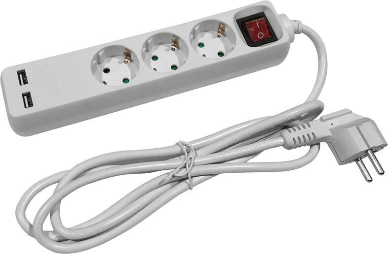 3 Plug + 2 USB 3 m Switch (ESE1.5G3-3-SW-USB)