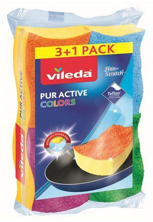 Mosogatószivacs 3+1 db Vileda Pure Active Colors (KHTV45)