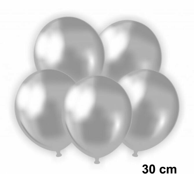 50 darabos latex lufi szett - 30 cm - Ezüst