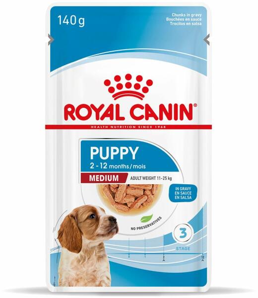 Vásárlás: Royal Canin 20x140g Royal Canin Medium Puppy szószban nedves  kutyatáp Kutyatáp árak összehasonlítása, 20 x 140 g Royal Canin Medium  Puppy szószban nedves kutyatáp boltok