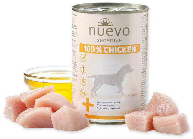 nuevo Dog Sensitive - за чувствителни кучета с пилешко, с 1 източник на  протеин, 400гр Храна за кучета Цени, оферти и мнения, списък с магазини,  евтино nuevo Dog Sensitive - за чувствителни