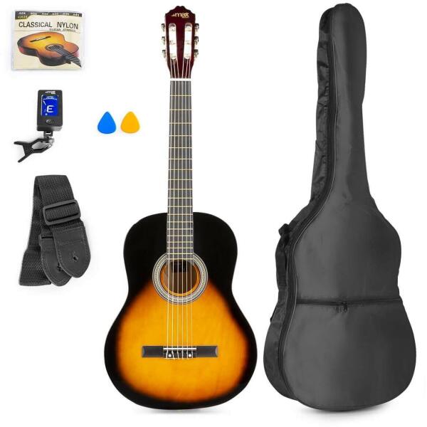 Vásárlás: Max Music SoloArt akusztikus gitár (tartalék húr, hangoló,  hordtáska, pengetők) - Sunburst Akusztikus gitár árak összehasonlítása,  SoloArt akusztikus gitár tartalék húr hangoló hordtáska pengetők Sunburst  boltok