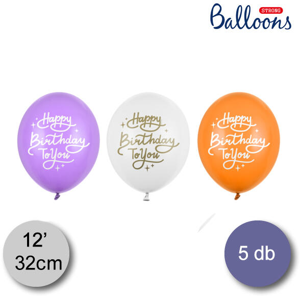Lufi, Happy Birthday to you, színes, 5 db/cs