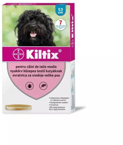 Vásárlás: Kiltix nyakörv közepes testu kutyáknak A. U. V Élősködők elleni  készítmény kutyáknak árak összehasonlítása, nyakörv közepes testu kutyáknak  A U V boltok