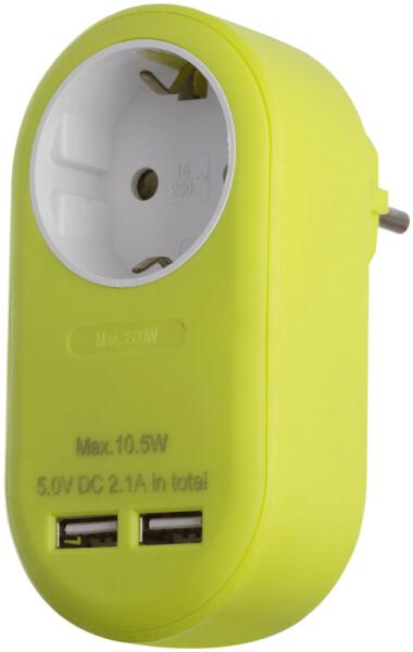 1 Plug + 2 USB (EPAG-1EE-2USB-L)