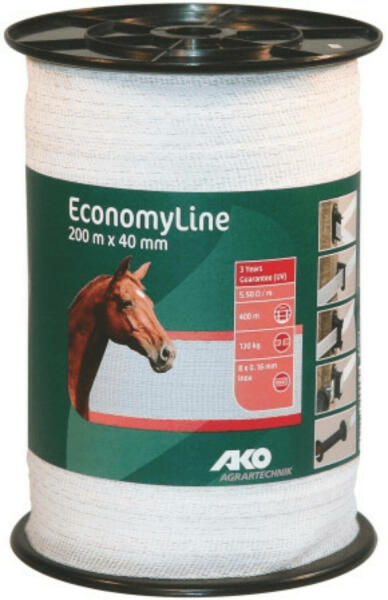 EconomyLine Villanypásztor szalag 200 m X 40 mm