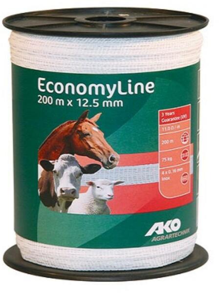 EconomyLine Villanypásztor szalag 200 m X 12, 5 mm