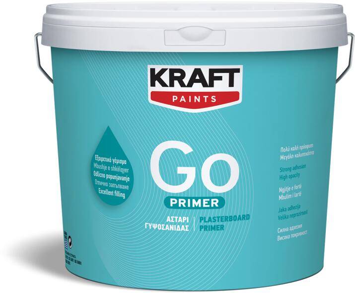 Kraft paints Грунд бял go 3 л. kraft (05640) Грундове Цени, оферти и мнения,  списък с магазини, евтино Kraft paints Грунд бял go 3 л. kraft (05640)